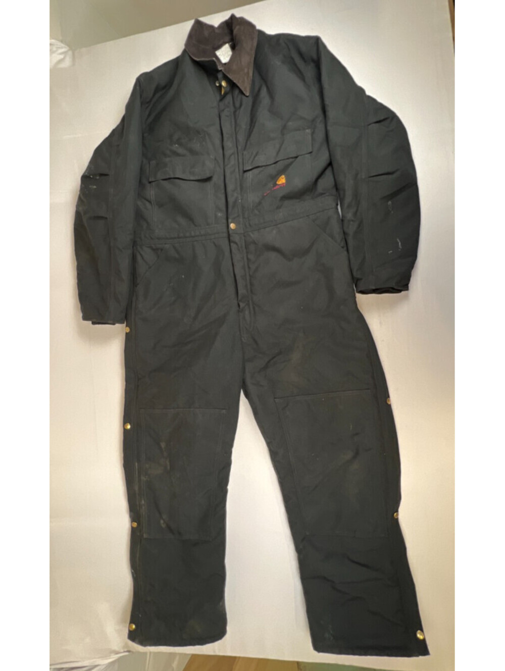 Vtg Carhartt Men 46 Regular X03 BLK Cordura Nylon Quilted Insulated Coveralls